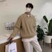 New Trendy Zipper Sweater Men's Polo Casual Long Sleeve Solid Color Knitted Sweater Top Coat Trendy_viptrois.com