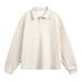 Vintage-Inspired Textured Polo Collar Sweatshirt For Men - Relaxed Fit Button-Up Pullover With Retro Style_viptrois.com