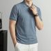 Men's Short Sleeve T-Shirt V-Neck Solid Color Seagull Collar Fashion Top for Middle-Aged New Summer Style Versatile Lapel_viptrois.com