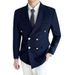 Men's Clothing Men's Slim Fit Double Breasted Gold Suit Jacket Peak Lapel Single Blazer For Formal & Casual_viptrois.com