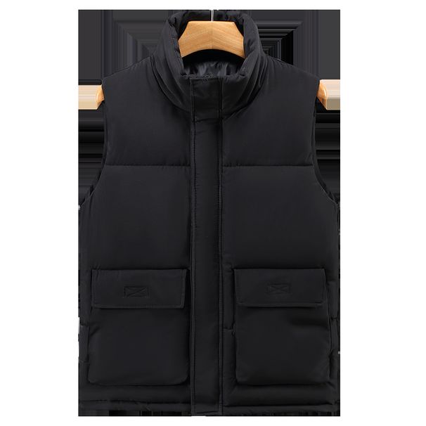 Men's Lightweight Quilted Vest With Stand Collar, Warm Winter Padded Sleeveless Jacket For Casual Wear (Black/Red/Beige/Blue, Sizes M-5xl)_viptrois.com