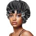 Cross Border New Satin Sleeping Cap Double Layer Double Sided Versatile Hair Care Cap Fashionable Elastic Extra Large Shower Cap Wholesale_viptrois.com