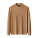 Paisenlong Double-Sided Long Sleeved For Winter Wear, Half High Neck German Velvet Base Shirt, Middle-Aged Men's Solid 56A_viptrois.com