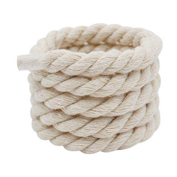 Shoe Accessories hand woven rope thickened 1cm round solid color three strand cotton rope rope shoelaces luggage clothing decoration_viptrois.com