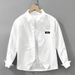 Solid Color Long Sleeved Shirt Men's New Fashionable And Versatile Artistic Casual Loose Top_viptrois.com
