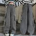 2402 Denim Overalls Grey Korean Denim Trousers New Children's Miscellaneous European And American Jeans_viptrois.com
