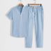 Men's Clothing Men's Casual Sports Suit Short Sleeve Long Pants Solid Color Men_viptrois.com