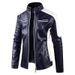 Men's Clothing Winter PU Leather Jacket With Fleece Lining, Retro Biker Style Jacket For Casual Wear, Slim Fit Zipper Jacket In Multiple Colors_viptrois.com