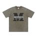 American Style Men's Letter Print Washed Vintage Street Loose Drop Shoulder T-Shirt Couple Wear_viptrois.com