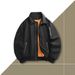 American Retro Bomber Jacket Men's High Sense Spring And Autumn Vintage Simple Niche Design Baseball Jacket_viptrois.com