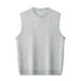 Men's Wool Blend Sleeveless Sweater Vest, Round Neck Pullover Knit Vest For Casual & Business Wear_viptrois.com