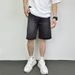 American Style Men's Denim Shorts Summer Thin Loose Straight Leg Distressed Jacquard Trendy Casual Pants_viptrois.com