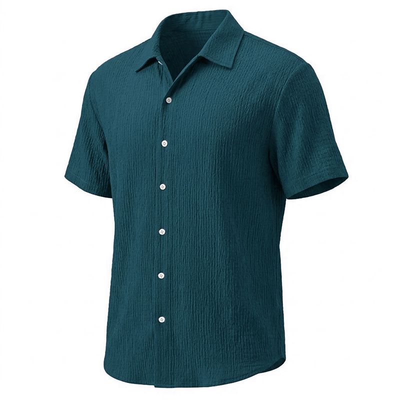 Men's Clothing Men's Summer Shirts Casual Button Down Collared Short Sleeved Style Shirts For Formal & Casual_viptrois.com
