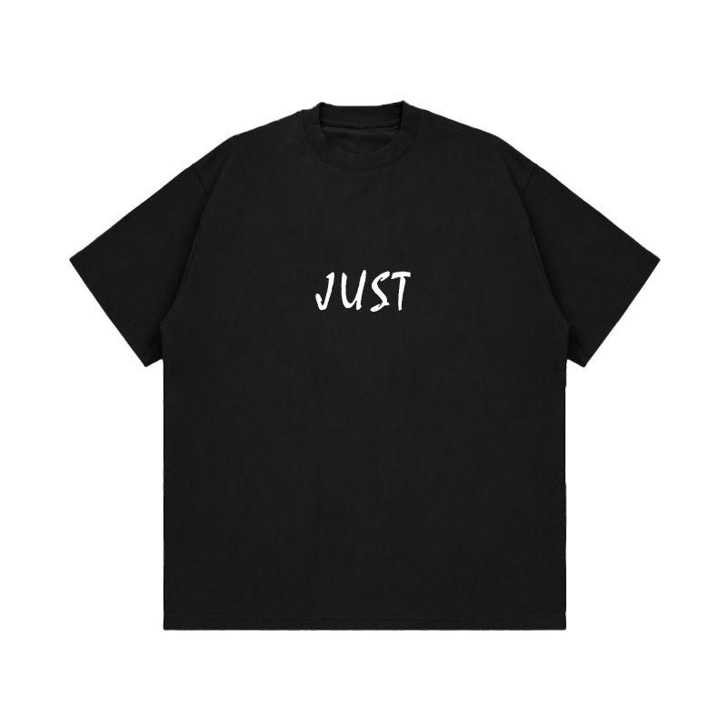 Men's Clothing Summer Cotton 260 T Shirt Genderless Unisex Black Drop Shoulder Short Sleeve_viptrois.com