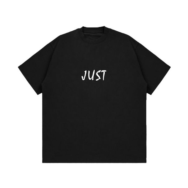 Men's Clothing Summer Cotton 260 T Shirt Genderless Unisex Black Drop Shoulder Short Sleeve_viptrois.com