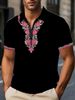 Men's Clothing Summer Fashion Trend Printed Pattern Comfortable Simple Breathable Short Sleeved Zipper Polo Shirt_viptrois.com