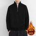 Pure Half-Zip Sweatshirt For Men, Spring And Autumn, American Style, Trendy Brand, Loose Fit, Base Layer, Stand Collar,_viptrois.com