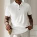 Men's Clothing Summer Polo Shirt T Shirt Simple Solid Color Men's Button Jacquard Short Sleeved Tops Men_viptrois.com