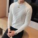 Men's Clothing Sweater Men's Fashion Jacquard Knitted Autumn and Winter High end Slim Fit Casual Round Neck Long Sleeve Bottoming Shirt_viptrois.com