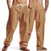 Men's Clothing Loose Linen Casual Wide Leg Trend Beach Sports Breathable Trousers_viptrois.com
