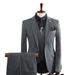 Men's Autumn Slim Fit Suit Set – Korean Style Wedding & Business Blazer With Vest & Trousers, Wrinkle-Resistant Formal Suit_viptrois.com