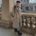 Spring And Autumn Over-the-Knee Trench Coat For Men, Mid-Length Double-Breasted Loose Coat, Korean Style Trendy Casual_viptrois.com