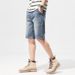 Men's Thin Light Blue Jeans Shorts High-End Jeans Men's Loose Straight Pants Men's Ultra-Thin_viptrois.com