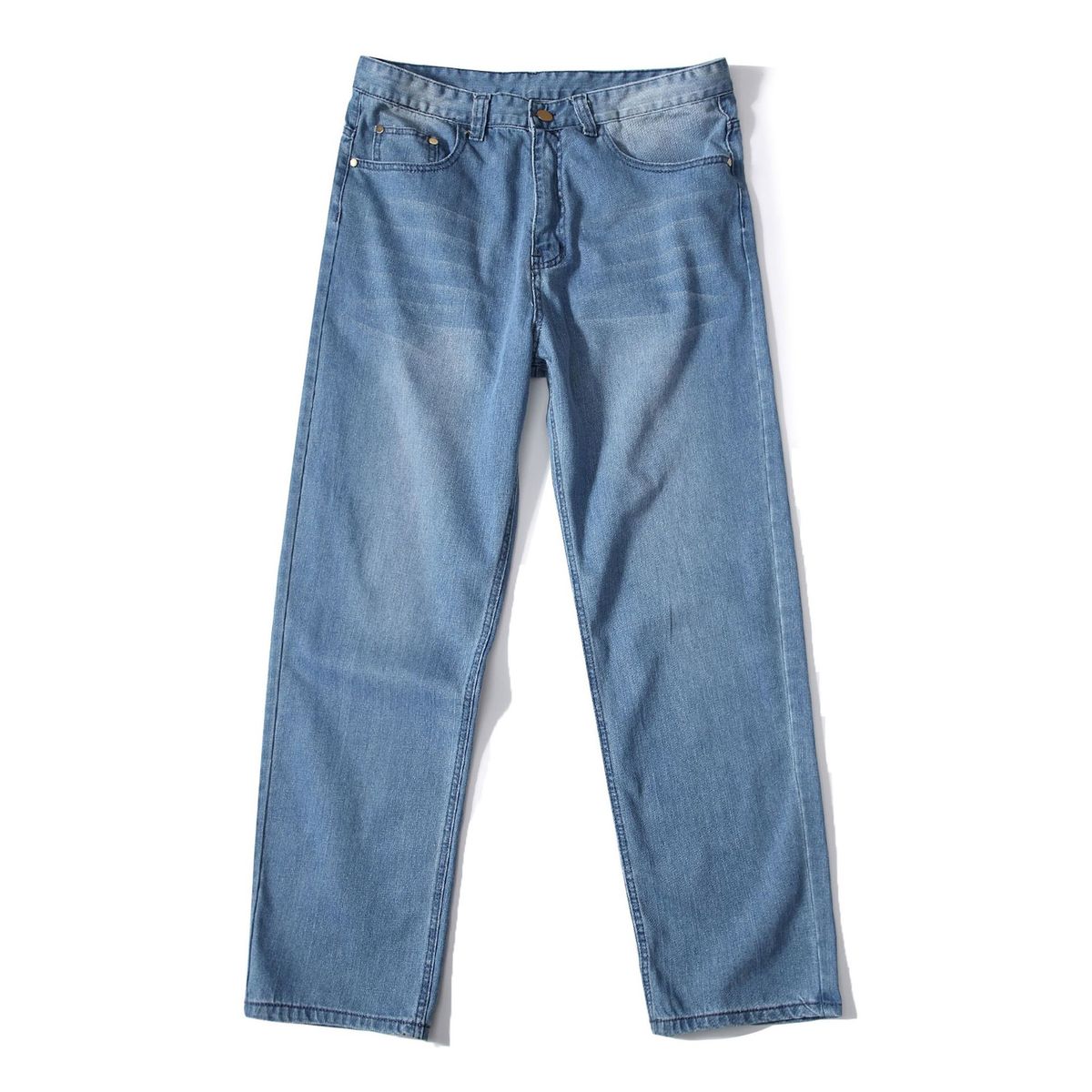 Men's Clothing Light Blue Large Size Jeans Men's Loose Casual Hip Hop Hip Hop Trousers Skateboard Pants Elastic_viptrois.com
