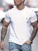 Maglietta Uomo 180g Cotone Puro Girocollo Stampa Faro Morbida Traspirante Top Estivo Taglio Regolare Stile Casual Quotidiano_viptrois.com