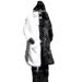 Men's Long Faux Fur Coat With Black And White Color Blocking, Winter Fashion Outerwear For Trendy Style_viptrois.com