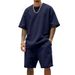 Men's Clothing Summer Large Version Sports Suit Leisure Loose Short Sleeved T Shirt Shorts_viptrois.com
