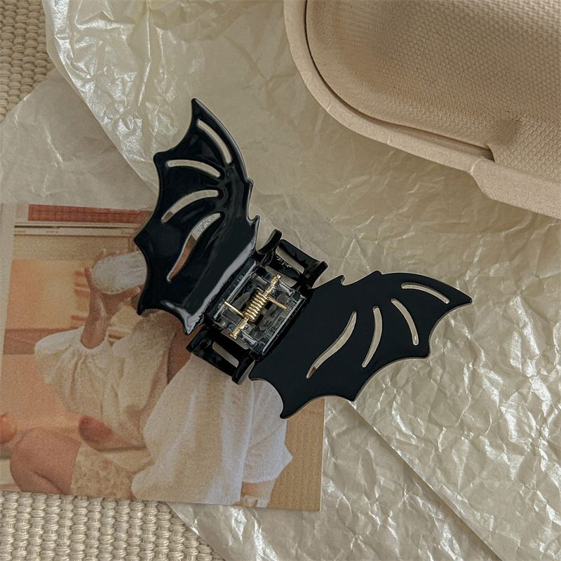 Bat Hairpin Halloween Gothic Bat Hair Clips - Halloween Y2K Punk Hair Accessories For Women, Acrylic Creepy Hair Claw Clips For Back Bun, Alternative_viptrois.com