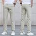 Men's Lightweight Dress Pants - Stretch Comfort Straight Leg Trousers For Business Casual (Black, Light Khaki, Grey, Beige) - Sizes 28-38_viptrois.com
