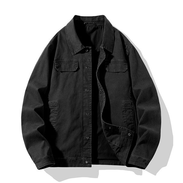 Men's Clothing Jacket Youth Men's Tops Denim Washed Cotton Jacket _viptrois.com