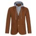 1 Patchwork Detachable Hooded Small Suit Men's Two-Button Casual Blazer Single Piece Plus Jacket Large Size Coat_viptrois.com