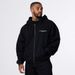 Vintage Washed Hooded Zip-Up Sweatshirt - Oversized Drop Shoulder Unisex Pullover With Fleece Lining (Black, Washed Green, More)_viptrois.com