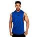 GYM WARRIORS Muscle Fitness Hooded Vest Summer Sleeveless T-Shirt American Street Sweat Absorbing Breathable Loose_viptrois.com