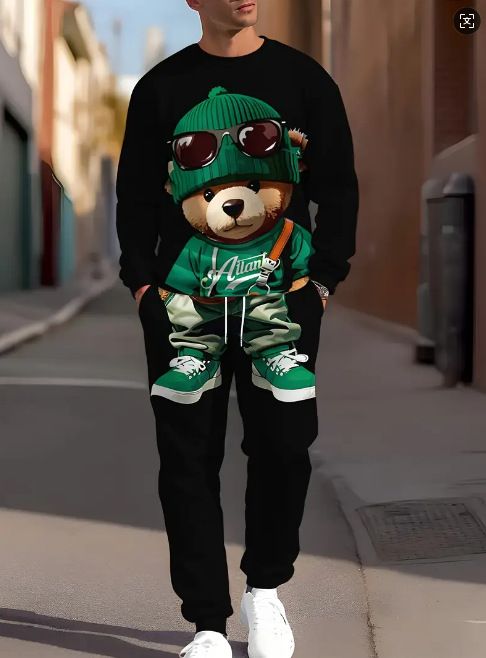Men's 3D Digital Print Hoodie & Jogger Set – Trendy Streetwear Pullover With Matching Pants, Relaxed Fit Casual Outfit_viptrois.com