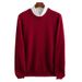Nordmann Men's Cashmere Sweater Autumn Winter Base Shirt Business Casual Loose Fit Plus Size Warm Long Sleeve Top Solid Color_viptrois.com