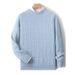 Men's 100% Pure Wool Sweater (Crewneck, Breathable & Anti-Pilling, Stone Green/Beige/Light Grey/Light Blue/Dark Camel/Camel, S-XXXL)_viptrois.com
