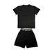 Summer Activewear Set – Jacquard Jogger Pants & Breathable Tee (Dual-Waistband, Quick-Dry Polyester, Gym-to-Street Versatility)_viptrois.com