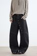Curved Long Breasted Design Jeans Men's Autumn Popular High Street Loose Wide Leg Mopping Trousers Trend_viptrois.com