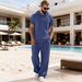 Men's Casual Hooded Button-Down Shirt With Matching Shorts Set - Breathable Summer Outfit_viptrois.com