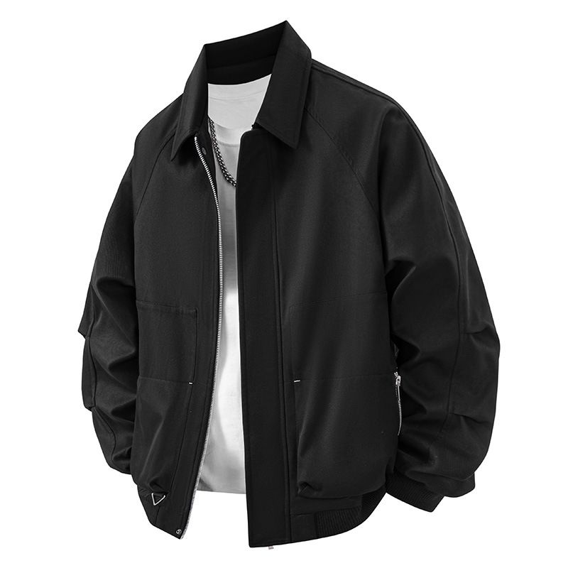 Men's Stylish Windproof & Water-Resistant Jacket – Lightweight Casual Coat With Hood, Oversized Streetwear (Black/Light Khaki/Olive Brown, M-3XL)_viptrois.com