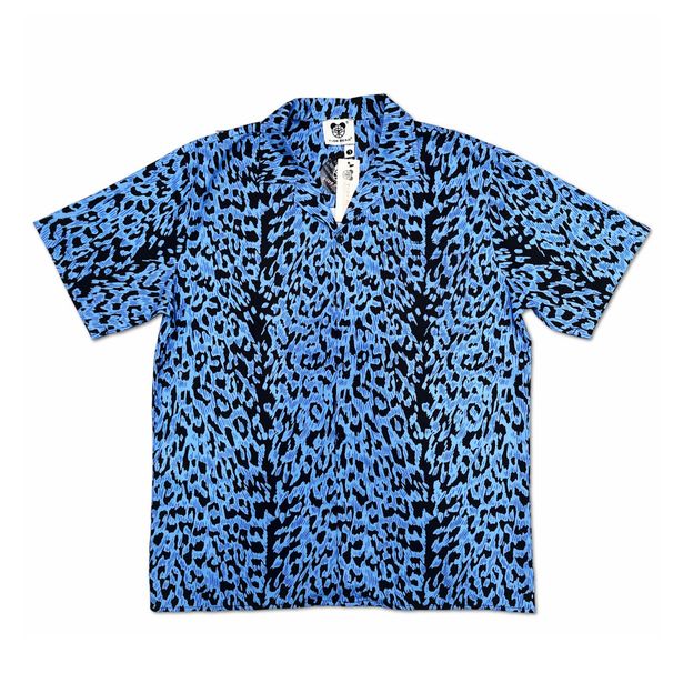 Men's Cuban Collar Leopard Print Shirt Summer Leisure Fashion Brand Style Retro High End Short Sleeved Cardigan_viptrois.com