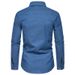 Denim Autumn/Winter New Men's Double Pocket Denim Long Sleeved European Size Lapel Shirt_viptrois.com