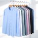 Men’s Waterproof & Stain-Resistant Dress Shirt Wrinkle-Free Stretch Long Sleeve Shirt For Business & Casual (S-4XL, Solid Colors, Machine Washable)_viptrois.com