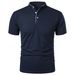 Summer Men's T-Shirt Polo Solid Color Short Sleeve Stand Collar Casual Tees Tops Men Fashion Slim Fit Breathable Lightweight Tshirt_viptrois.com