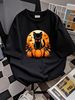 Retro Black Cat Pumpkin Halloween Costume Fall Autumn Season T-Shirt Fashion Summer Stretched Soft Women Top Graphic Tees Comfortable Female Slightly Top For Everyday Wear Print Round Neck Short Sleeve Graphic Women Designer Clothes_viptrois.com