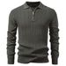 Men's Clothing Men's Long Sleeve Knit Sweater Autumn Winter Business Casual Half Zipper Thin Sweater For Men_viptrois.com
